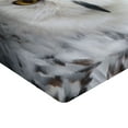 thumbnail image 2 of Ambesonne Wizard Fitted Sheet, Magician Pet White Owl, Twin XL Size, White Green Black, 2 of 3