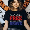 thumbnail image 3 of Land of the Free Because of the Brave T-Shirt, Patriotic Graphic Tee, White, Size 4XL, 3 of 6