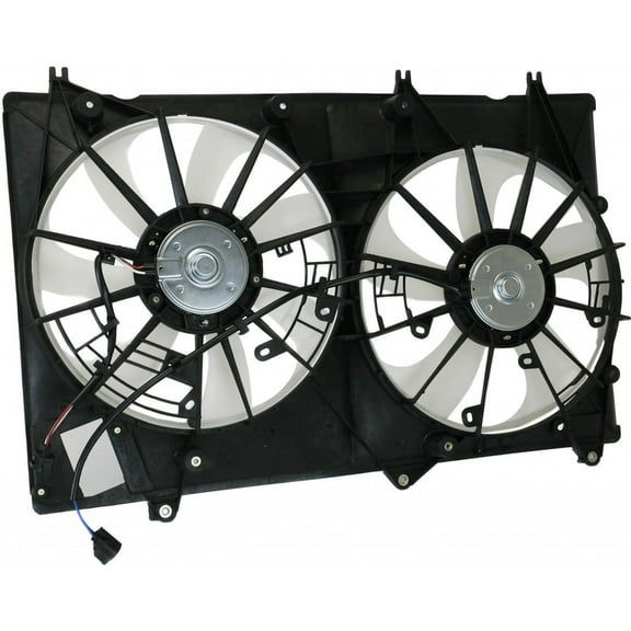 For Toyota Highlander Cooling Fan Assembly for Radiator / A/C Condenser 2008 09 10 11 12 2013 w/ Towing Package 3.5L For TO3115154 | 16361-0P170