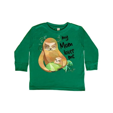 

Inktastic My Mom Loves Me Cute Sloth and Baby Gift Toddler Boy or Toddler Girl Long Sleeve T-Shirt