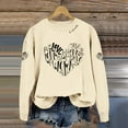 thumbnail image 4 of SOMOWI Chandail pour Femmes de la Saint-Valentin à Imprimé, Manches Longues, Col Rond, Chandail Décontracté, Vêtement, Beige, Graphique, Hauts d'Automne, TG, 4 of 5