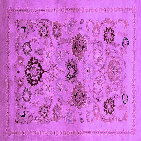 Ahgly Company Indoor Square Oriental Purple Industrial Area Rugs, 8' Square