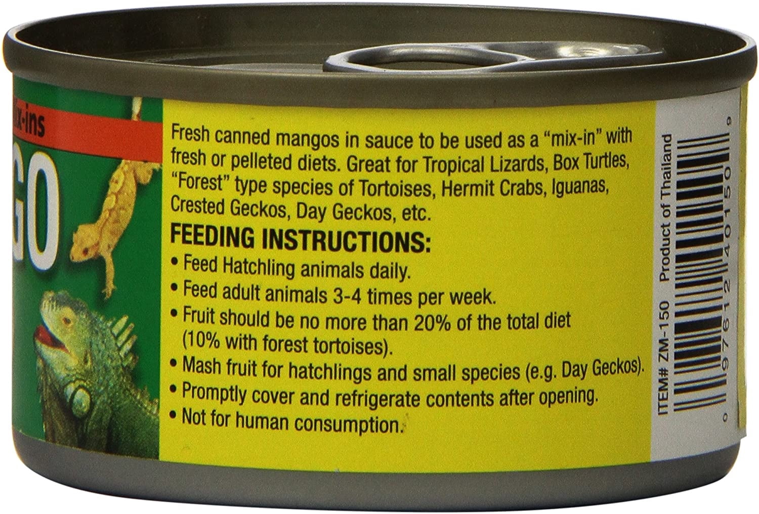Zoo Med Tropical Fruit Mix-Ins Reptile Food Mango [Reptile Tortoise Food, Reptile Iguana Food, Reptile Supplies] 24 oz (6 x 4 oz)