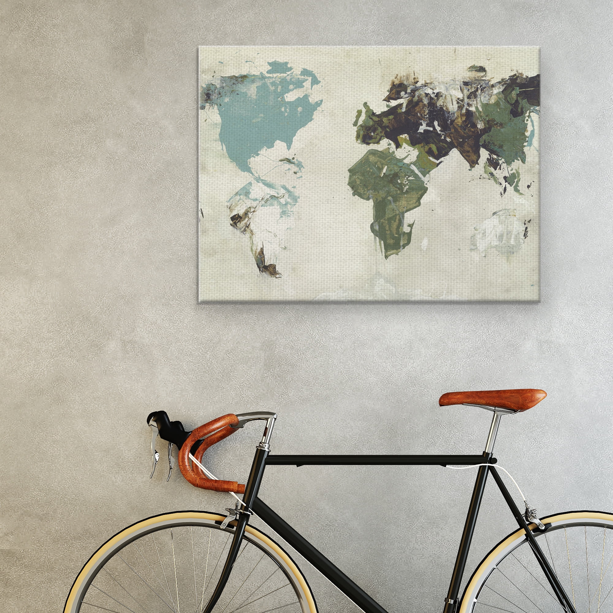Masterpiece Art Gallery I See The World Map by Purple Moose Basics Canvas Art Print 30" x 40"