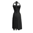 thumbnail image 4 of Vestido largo informal de encaje ajustado para mujer: vestido midi fluido sin espalda para el verano, 4 of 5