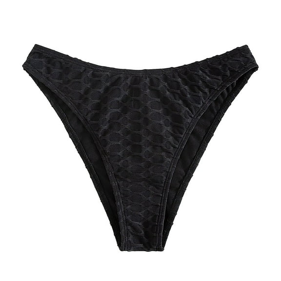 adviicd Womens Bikini Bottoms Low Waisted Bathing Swimsuit Shorts Cheeky Swim Briefs (Black,L)