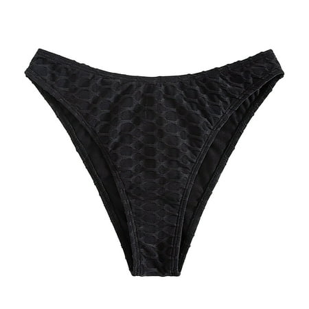 JDEFEG Girls Swim Shorts Women s High Cut Swimwear Black Beach Bikini Panty High Waisted Thong Bikini Bottoms Plus Size Guard Short Sleeve Swimwear Women Black Xl