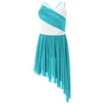 thumbnail image 3 of Jhaoyu Robe de Danse Lyrique Moderne Jazz pour Filles Enfants Robe Justaucorps Irrégulier Performance Danse Bleu Vert 10, 3 of 7