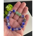 thumbnail image 4 of 10mm Royal Blue Crackle Glass Bracelet w Green Aventurine  Gold Filled beads, 4 of 4