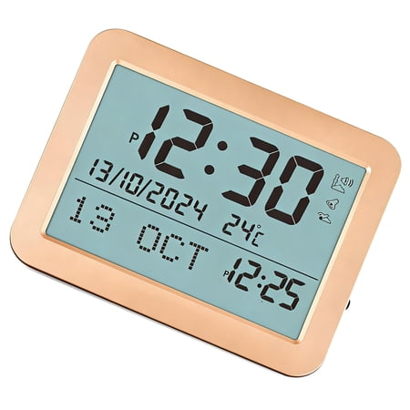 Elegant Square Design Alarm Clock Including LCD Screen Snooze Alarm Temperature Monitor
