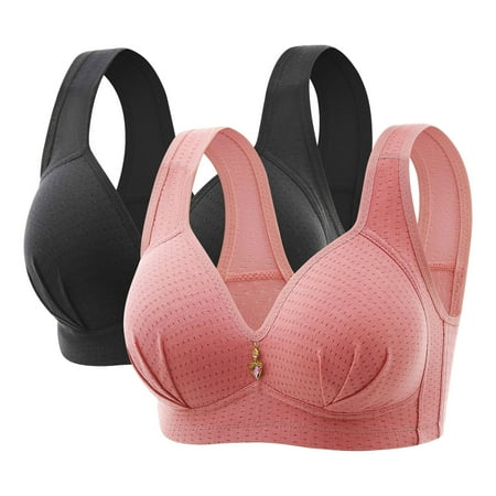 Dazajoo 2 Pack Bras for Women No Underwire Push Up Push Up Seamless Bralettes Soft V Neck Breathable Underwear Womens Lightweight Soft Comfy Everyday Bra Prime Today Multicolor 42