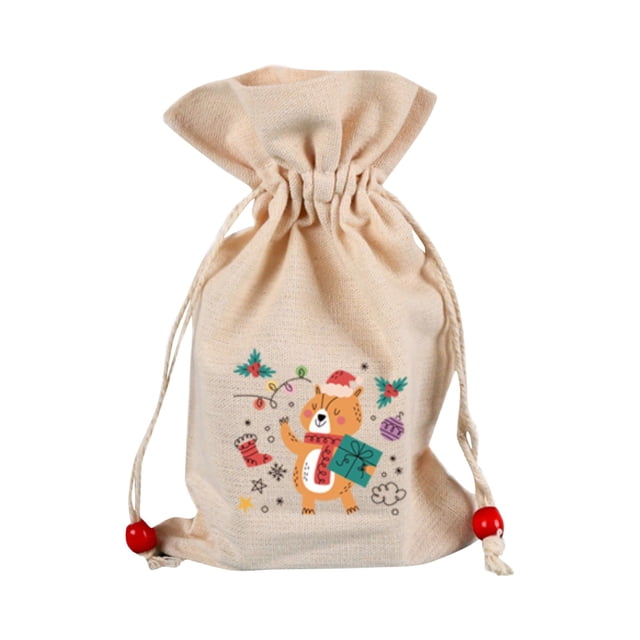 Fabric Storage Organizer Spring Decor Packaging Bag Bead Cotton Printing Cartoon Pattern Cotton Sack Apple Candy Gift Bag Bedding Storage,Closet Organizer,Foldable Storage,Drawstring Storage Bag,Quil