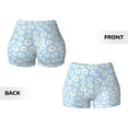 thumbnail image 5 of Lsque Floral Daisy Pattern High Waisted Biker Shorts for Women-Tummy Control Fitness Athletic Workout Running Yoga Gym Shorts,Moisture-Wicking-Small, 5 of 9