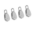 thumbnail image 1 of Bloque de polea simple M15 de 4 piezas, rodillo de polea de material acero inoxidable, gancho giratorio de grúa - Cable de cuerda de alambre Cola bloque de polea de acero inoxidable, 1 of 8