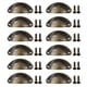 thumbnail image 2 of Paquete de 12 tiradores planos negros para cajones, para armarios, tazas, herrajes de cocina y gabinetes. Bronce verde, 2 of 9