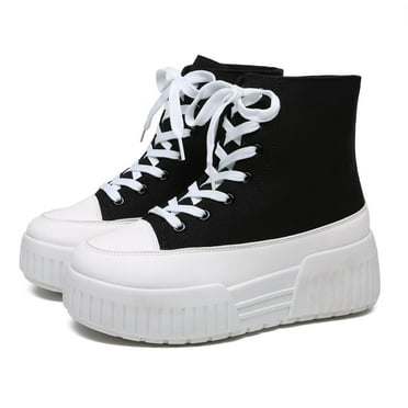 CHEERMORE Women Platform Female Casual Canvas Shoes Adult US 10 Black