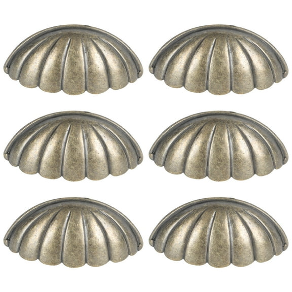 WASHWEPE Vintage Zinc Alloy Knobs Golden Cabinet Handles 6Pcs 2.99X1.26X1.10In
