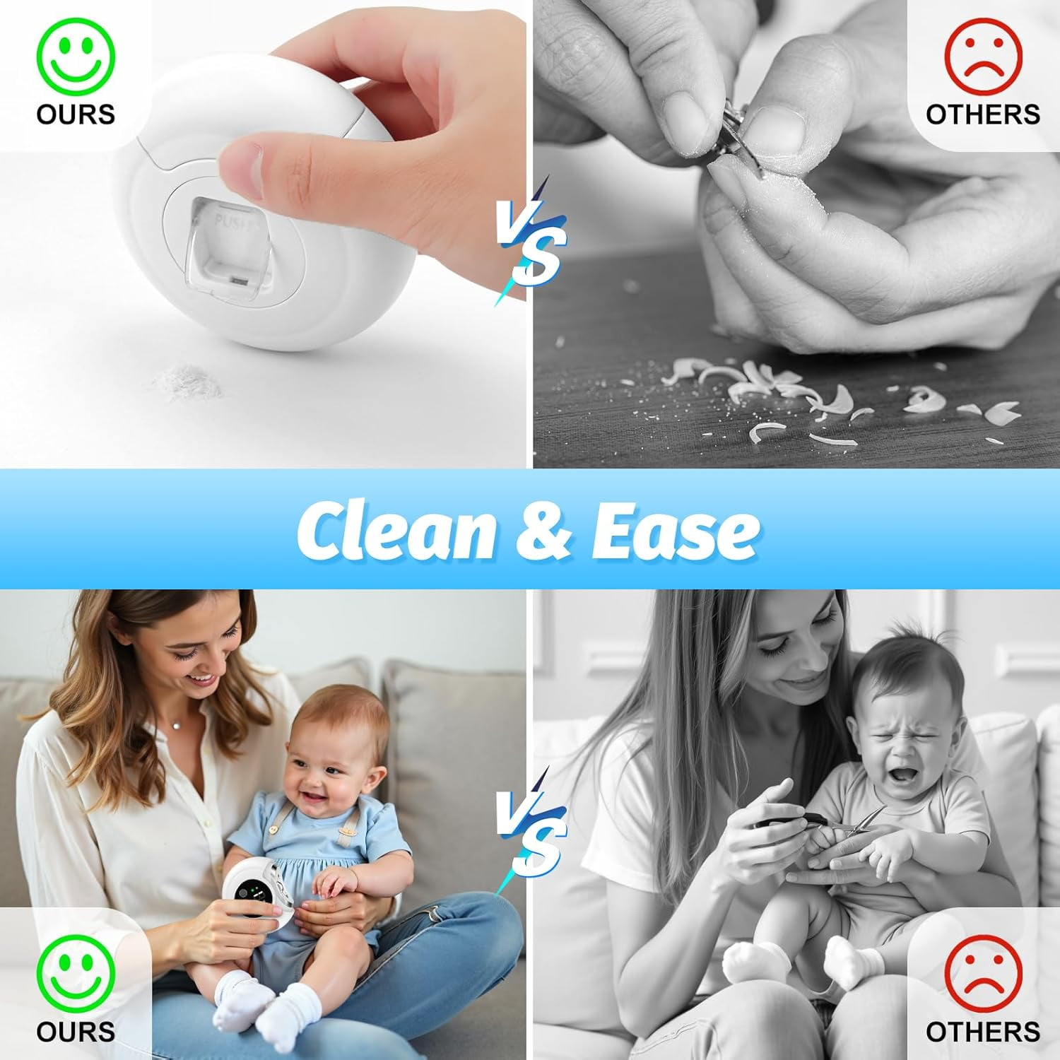 Aorsher Electric Nail Clipper, Electric Nail Trimmer with LED Light and Storage Box, 3 Speed Gears Electric Nail Clipper, Wireless Automatic Nail Clipper for Babies, Adults and Seniors