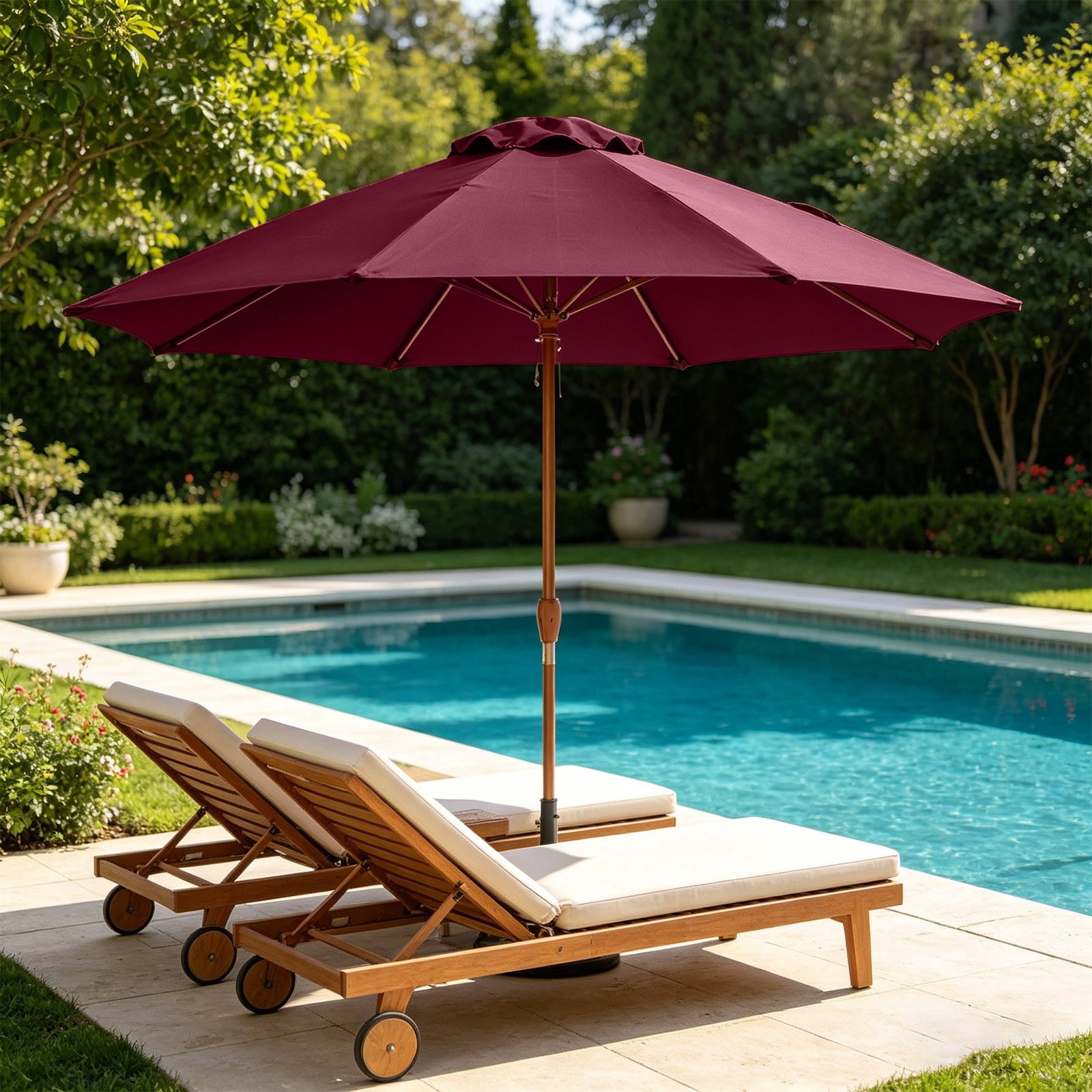 YiJuHui 9.84ft Patio Umbrella Replacement, Banana Umbrella Cover Waterproof UV Protection, Outdoor Sun Shade Fabric for Pool Backyard Garden, Weather Resistant Patio Canopy Top