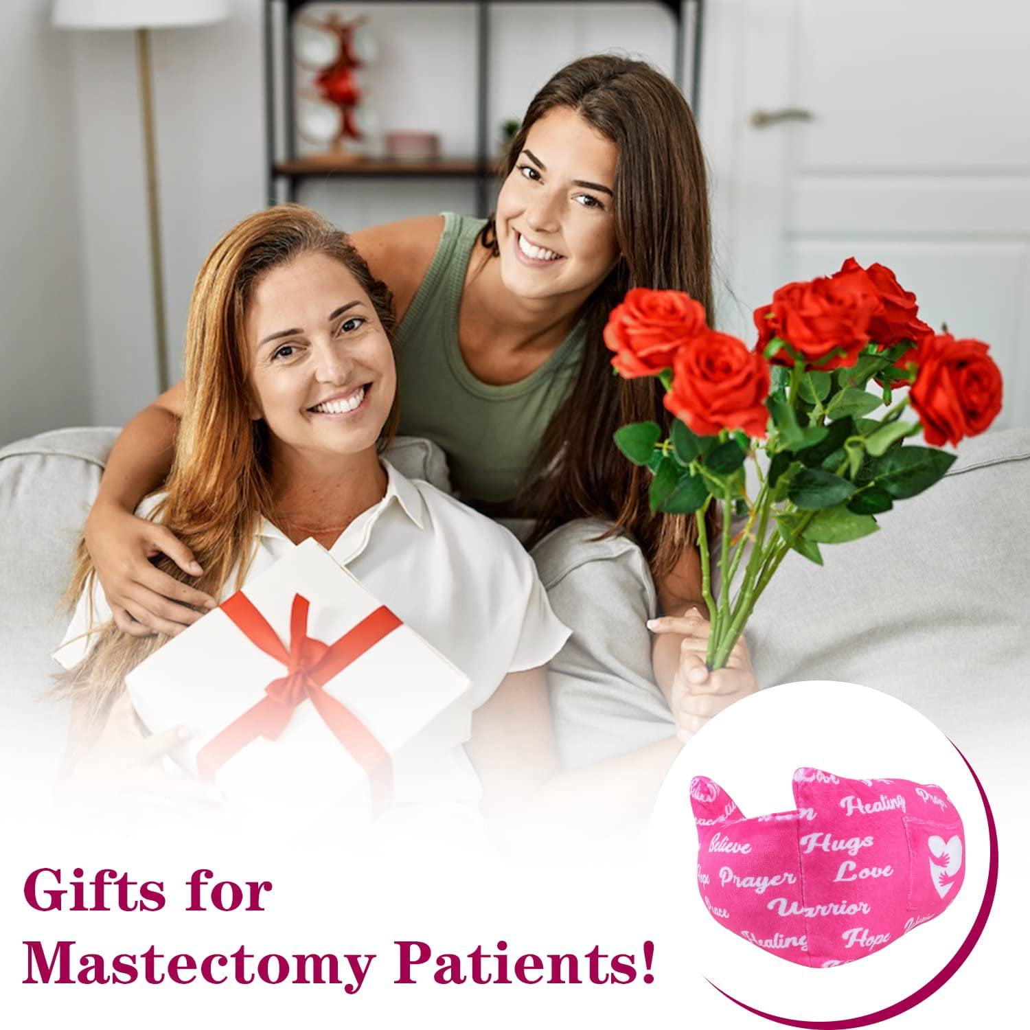 Waykingo Mastectomy Pillow Plus Size Soft Recovery Bed Pillows - Includes Ice Pack Pocket