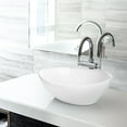 thumbnail image 2 of Miligoré 16" x 13" Oval White Ceramic Vessel Sink - Modern Egg Shape Above Counter Bathroom Vanity Bowl, 2 of 5