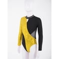 thumbnail image 5 of YEAHDOR Kid Girls Gymnastic Leotard Long Sleeve Sparkly Sequins Ballet Dance One Piece Outfit, 5 of 7