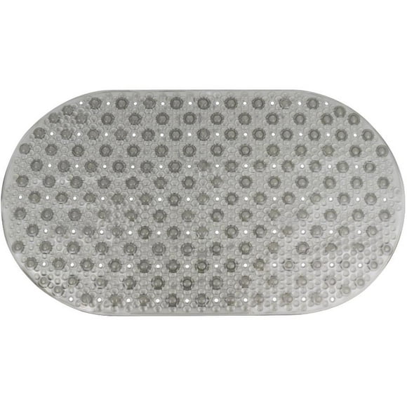 Tapis de Bain à Bulles en Vinyle - Gris, 15 Pouces x 27 Pouces