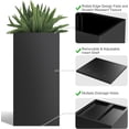 thumbnail image 3 of 2-Piece Metal Flower Pots - Easy-to-install rectangular metal flower pots, modern outdoor planters suitable for all weather conditions, with drainage holes and dividers.15" L x 15" W x 30" H, 3 of 6