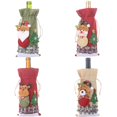 thumbnail image 1 of 4 adornos navideños, funda para botella de vino con cordón de arpillera y nieve, bolsa para botella de vino con muñeco de cuadros, 1 of 5