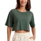 thumbnail image 1 of Remera CRZ YOGA Crop Top de Algodón Pima Gris Oliva M, 1 of 5
