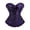 Dark Purple, variant on LILIYA Corset Tops for Women, Teal Ruffle Hem Overbust Bustier Shapewear with Front Button Closure, Elegant Waist Cincher Bodysuit for Halloween Party and Night Out Events, Stylish Corset