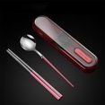 thumbnail image 2 of Travel Utensils Set Stainless Steel Spoon/Chopsticks/Fork with Holder Case Housewarming Gift, 2 of 4