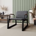 thumbnail image 2 of Manhattan Comfort Whythe Fauteuil d'Appoint Bas en Cuir PU 1.0 Noir, 2 of 3