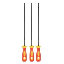 Uxcell 3pcs Chainsaw File 3/16"(4.8mm) High Carbon Hardened Steel Round Rasp With Plastic Handle for Chain Saw Polishing