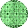 thumbnail image 1 of Ahgly Company Indoor Round Abstract Emerald Green Modern Area Rugs, 5' Round, 1 of 4