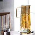 thumbnail image 4 of Nrmrqz Glass Cold Water Bottle Amber Glass Pitcher with Lid – 2QT Sun Tea Maker for Iced Water Lemonade, Plain and Unadorned Farmhouses Kitchen (Handle + Spout), 4 of 6