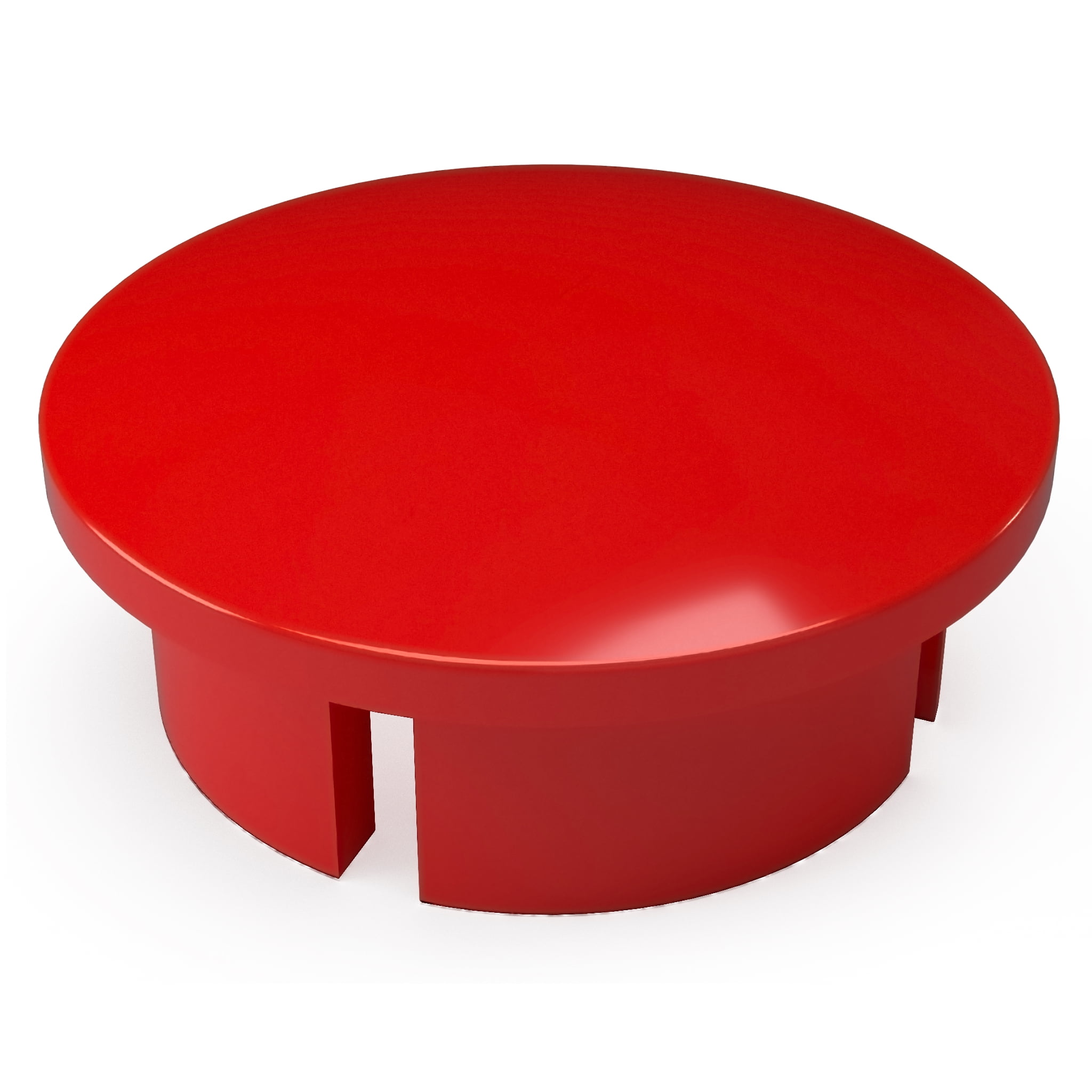 FORMUFIT F001IDC-RD-10 PVC Internal Domed End Cap, Furniture Grade, 1' Size, Red, 10-Pack
