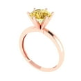 thumbnail image 2 of 2 ct Round Cut Natural Citrine Solitaire 18K Rose Gold Womens Engagement Ring, 2 of 5
