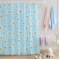 thumbnail image 2 of Shower Curtain Spring White Daisy Shower Curtains for Bathroom Decor, Waterproof Polyester Shower Curtain Set with Hooks, Extra Long 72" x 96" Blue, 2 of 9