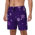 thumbnail image 1 of Balery Crystal Purple Snowflake Bañador para hombre, shorts de playa de secado rápido con entrepierna y forro de compresión-3X-Large, 1 of 6