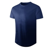 Slim Fit Men's Short Sleeve T-Shirt - Gradient Color Crewneck Tee for Casual Wear and Workouts