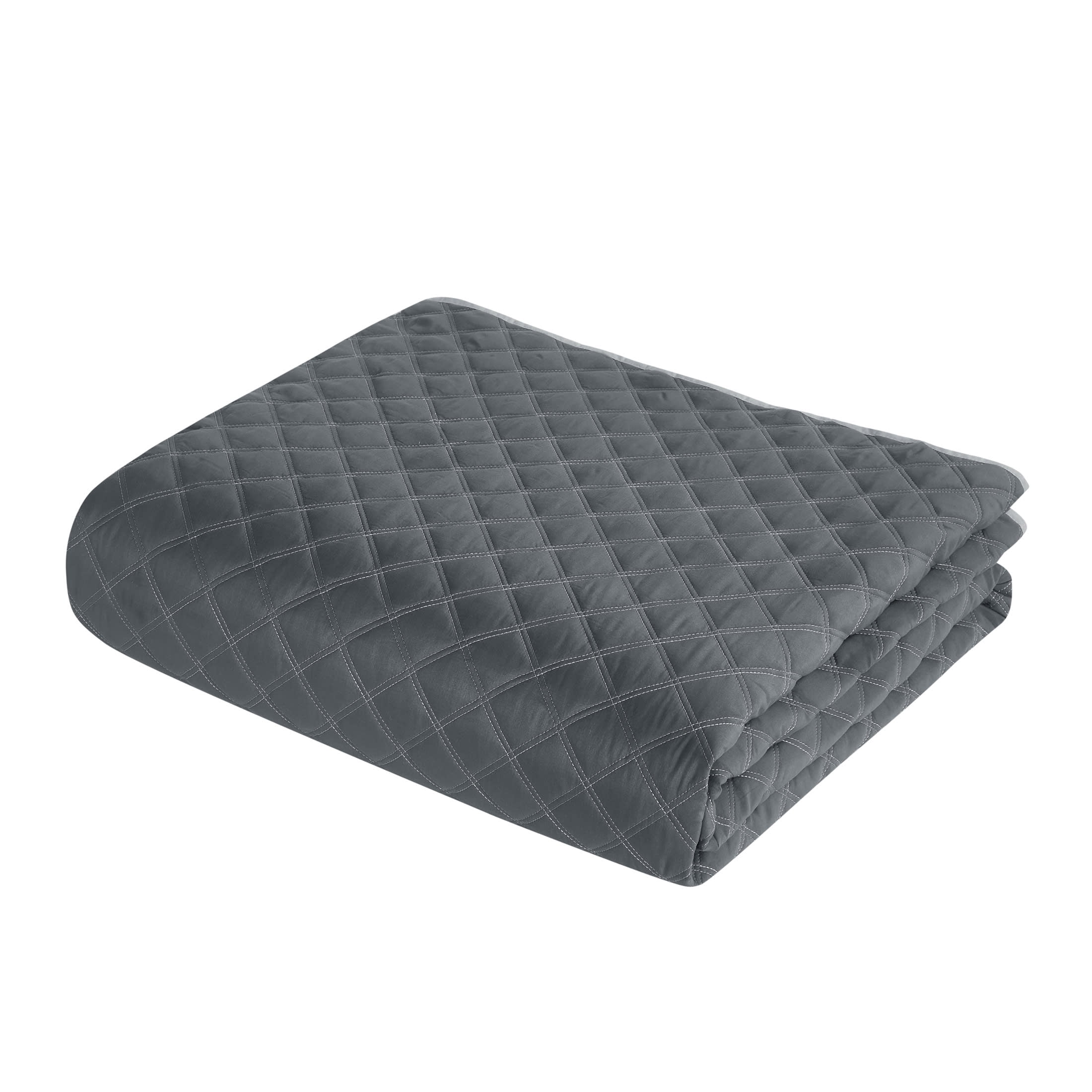 Mainstays All in One Lightweight Quilt Set and Sheet Set -7 Piece, Full, Gray
