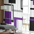 Abstract Geometric Art Black Purple Tulle Voile Curtains For Bedroom