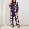 thumbnail image 2 of KLL Llama Alpaca Print Women's Long Sleeve Pajamas with Pants Sleepwear Loungewear 2 Set-XX-Large, 2 of 7