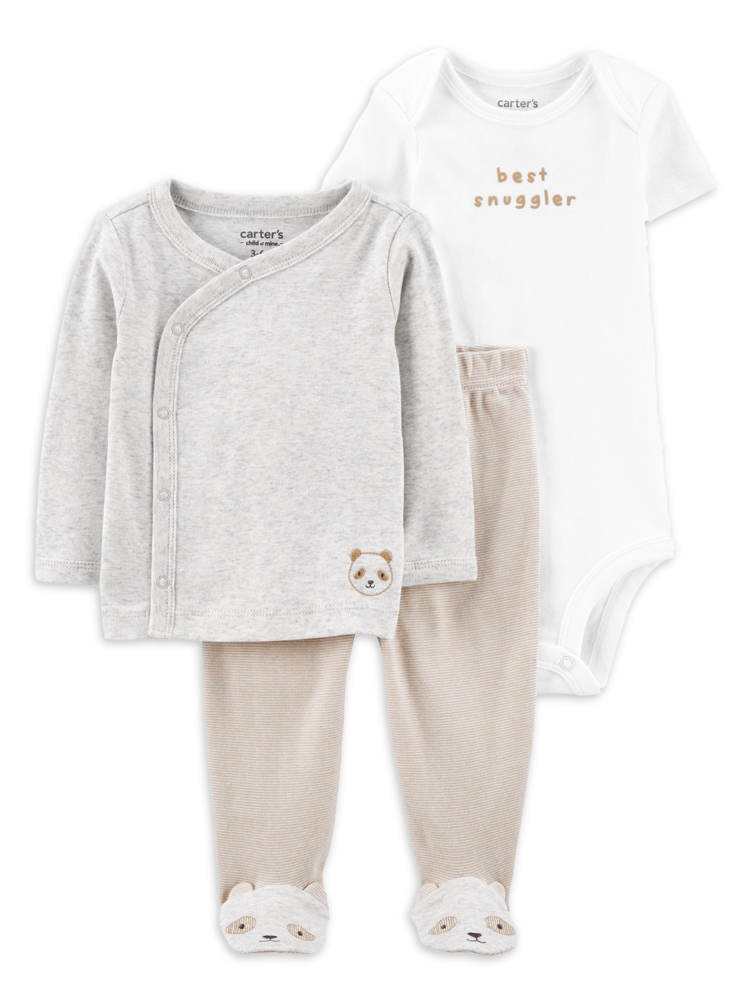 Carter's Child of Mine Unisex Footed Outfit Set, 3-Piece, Sizes Preemie-9M
