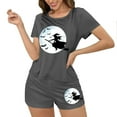 thumbnail image 4 of Censtreet Women's Pajama Sets Halloween Short Sleeve Pjs 2 Piece Top and Shorts Sleepwear Comfy Soft Lounge Sets S-XL, 4 of 7