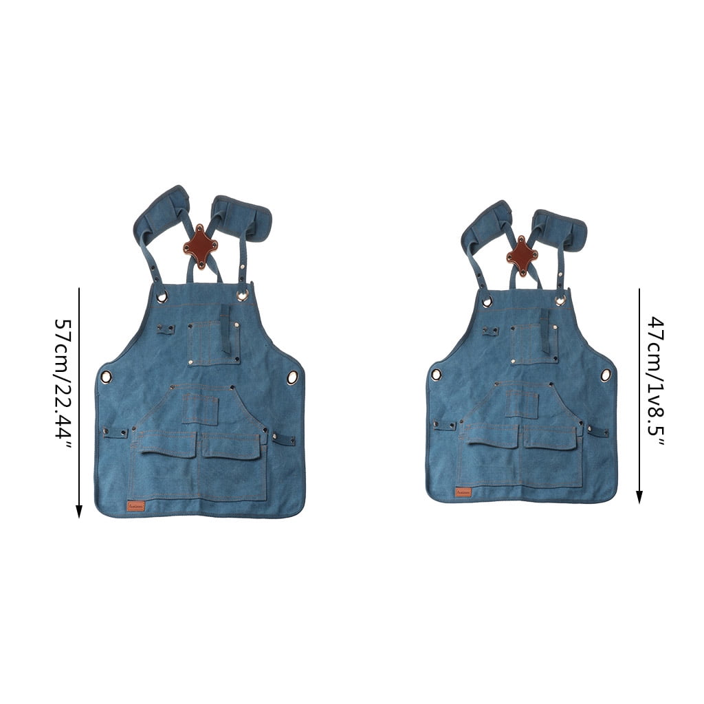 Jesscasday Children Thick Denims Apron with Pocket Jeans for Boy Girl Hair Stylists Baristas Coffee Shop Working Beautiful Salons