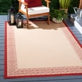 thumbnail image 2 of Safavieh Courtyard Donna Botanical Indoor/Outdoor Area Rug, Natural/Red, 6'7" x 9'6", 2 of 11