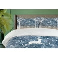 thumbnail image 4 of Ambesonne Christmas Duvet Cover Sets, Flying Deer Ombre Snow, 2-King, Blue and White, 4 of 7