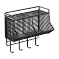 thumbnail image 3 of Soporte para ajos y jengibre, 2 vigas, estante para especias, decoración, estante de cocina, cesta de almacenamiento colgante para RV, garaje, negro, 3 of 8